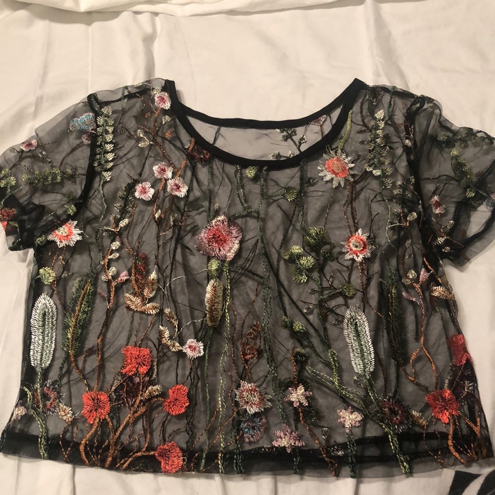 Sheet Floral Crop Top
